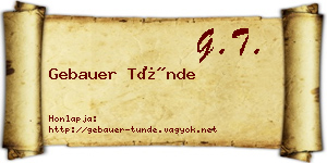 Gebauer Tünde névjegykártya